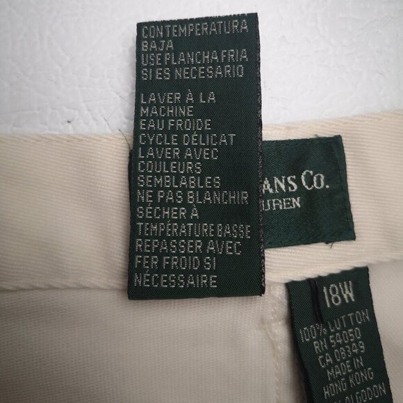 Lauren Jeans Co. Ralph Lauren Ladies Size 18W Cream Straight Leg Pants - Picture 5 of 12